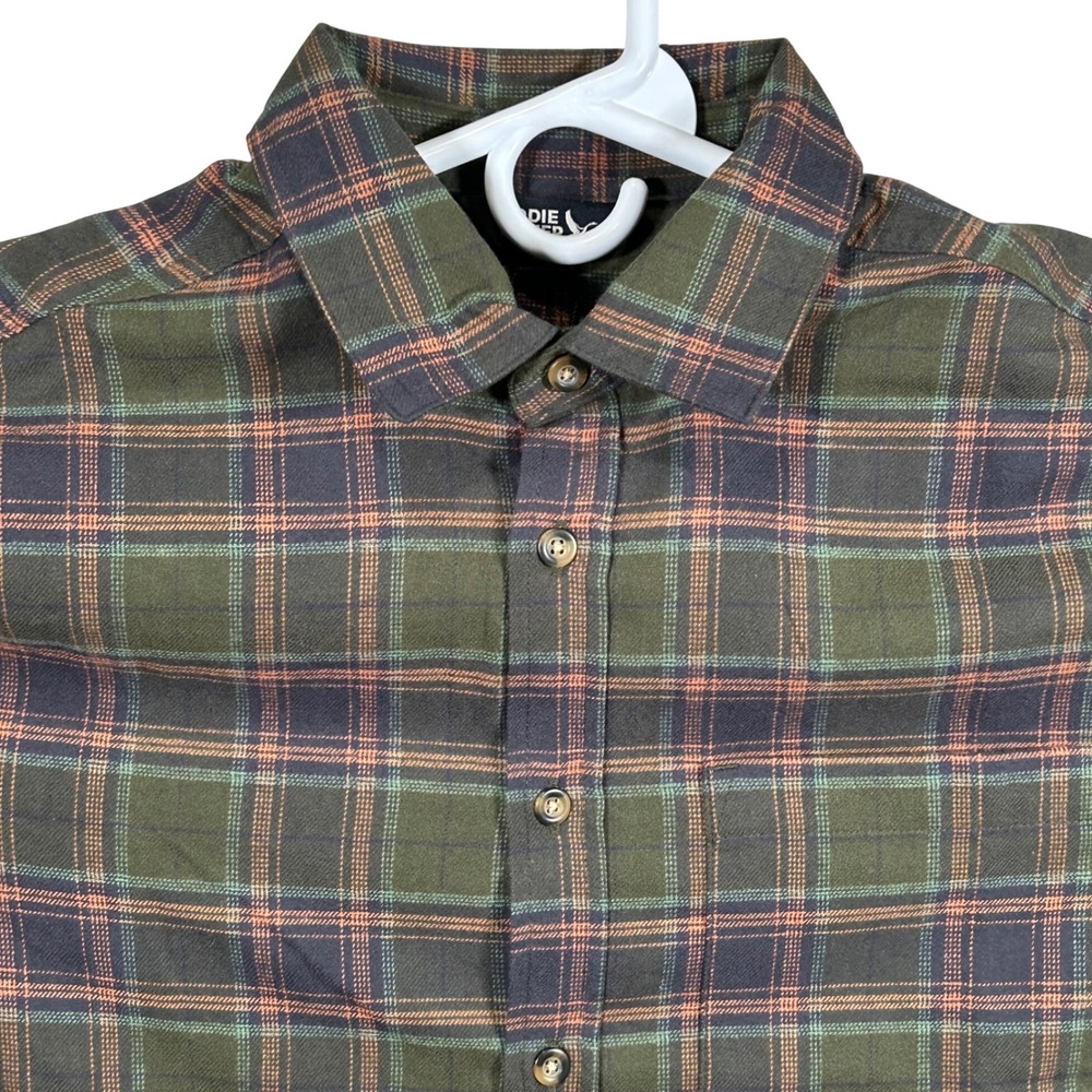 Eddie Bauer Mens Green Plaid Flannel Long Sleeve Button Up Shirt Size M New